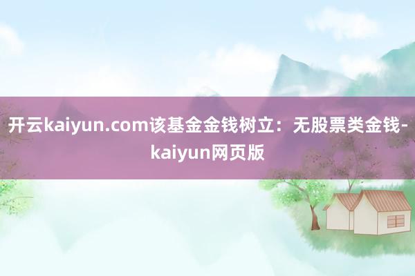 開云kaiyun.com該基金金錢樹立：無股票類金錢-kai